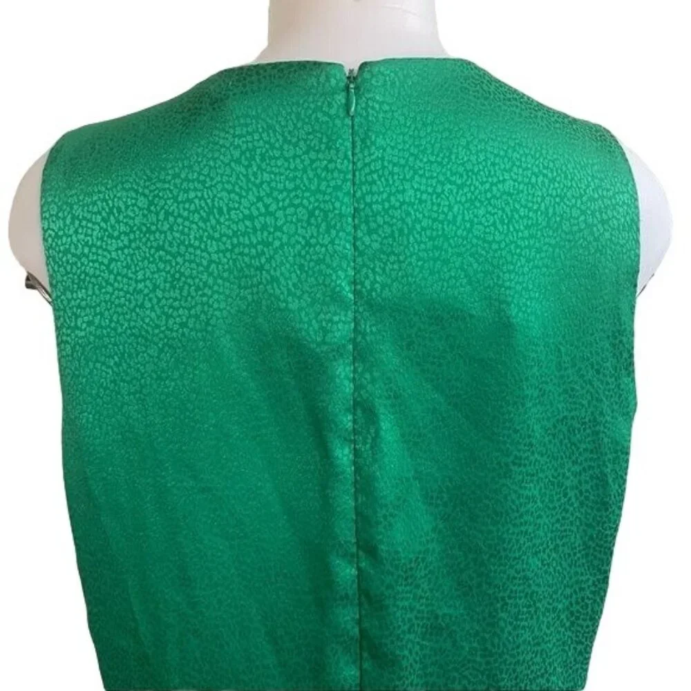 Liz Claiborne Iridescent Emerald Green Ruffled  Blouse Tank Top Size L - Picture 10 of 11